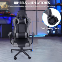 Marada Flight and Racing Game Chair with backrest Black Grey Premium Recliner