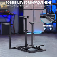 Marada Flight Racing Sim Cockpit Dual Mounting Platform Compatible with Logitech, PXN, Thrustmaster HOTAS Warthog, G29, G920, G923, X52 Adjustable Stand Wheel, Pedal, Throttle, Joystick Not Included