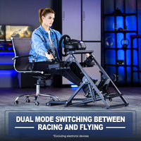 Marada Foldable Racing Wheel Stand Flight Sim Cockpit Compatible with Logitech, Thrustmaster and PXN Gaming Devices Adjustable X-Shape Simulator Mount Electronic Device Not Included