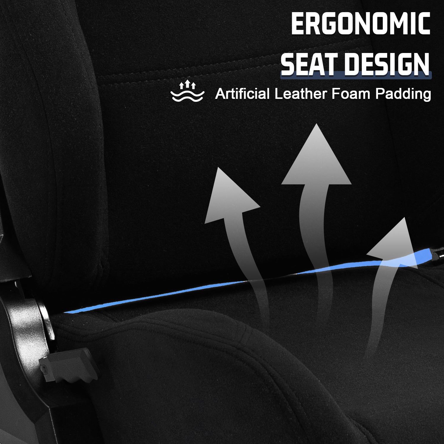 Marada Driving Simulator Cockpit with Monitor Stand&Black Seat Fit for G923 G920 T500,FANTEC,T3PA/TGT, Stable & Strong Wheel and Pedal Not Included Racing Cockpit Full Kit-54