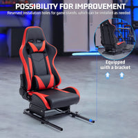 Marada Adjustable Racing Simulator Cockpit Rear Seat Frame - Expandable Design with DIY Support & Included Ergonomic Red Racing Seat