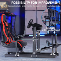 Marada 4080 Aluminum Alloy Racing Cockpit – Stable F1-Style Simulator Stand with Ergonomic Red Seat for Logitech/Thrustmaster/Fanatec Wheels. (Electronics Not Included)
