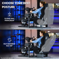 Marada Universal Flight Simulation Cockpit with Racing Seat or Racing Wheel Stand Adjustable Compatible with Thrustmaster HOTAS Warthog,Logitech G29 G920 Wheels,Pedals,Throttle,Joystick Not Included