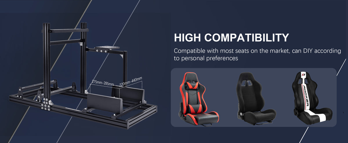 Marada Sim Rig Marada 3060 Aluminum Profile Adjustable Racing Simulator Cockpit Compa