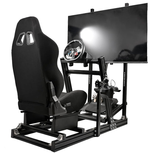 Marada Sim Racing Cockpit Wheel Stand Adjustable Aluminum Fit for Thrustmaster T80,T150,T248X,TX,T300RS,Fanatec，Moza,Logitech G29,G920,G923,PXN Racing Frame with Seat