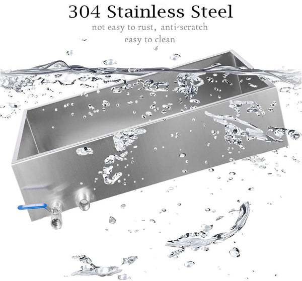 Marada Maple Syrup Evaporator Pan 304 Stainless Steel with a Valve Two interfaces Maple Syrup Boiling Pan (30"L x 20" W x 9.5" H)