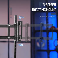 Marada Ergonomic Triple Monitor Stand with Brake Casters: Height, Tilt & Spacing Adjustment for 27 to 32 inch Screens, Applicable to all Game Stands in Our Store