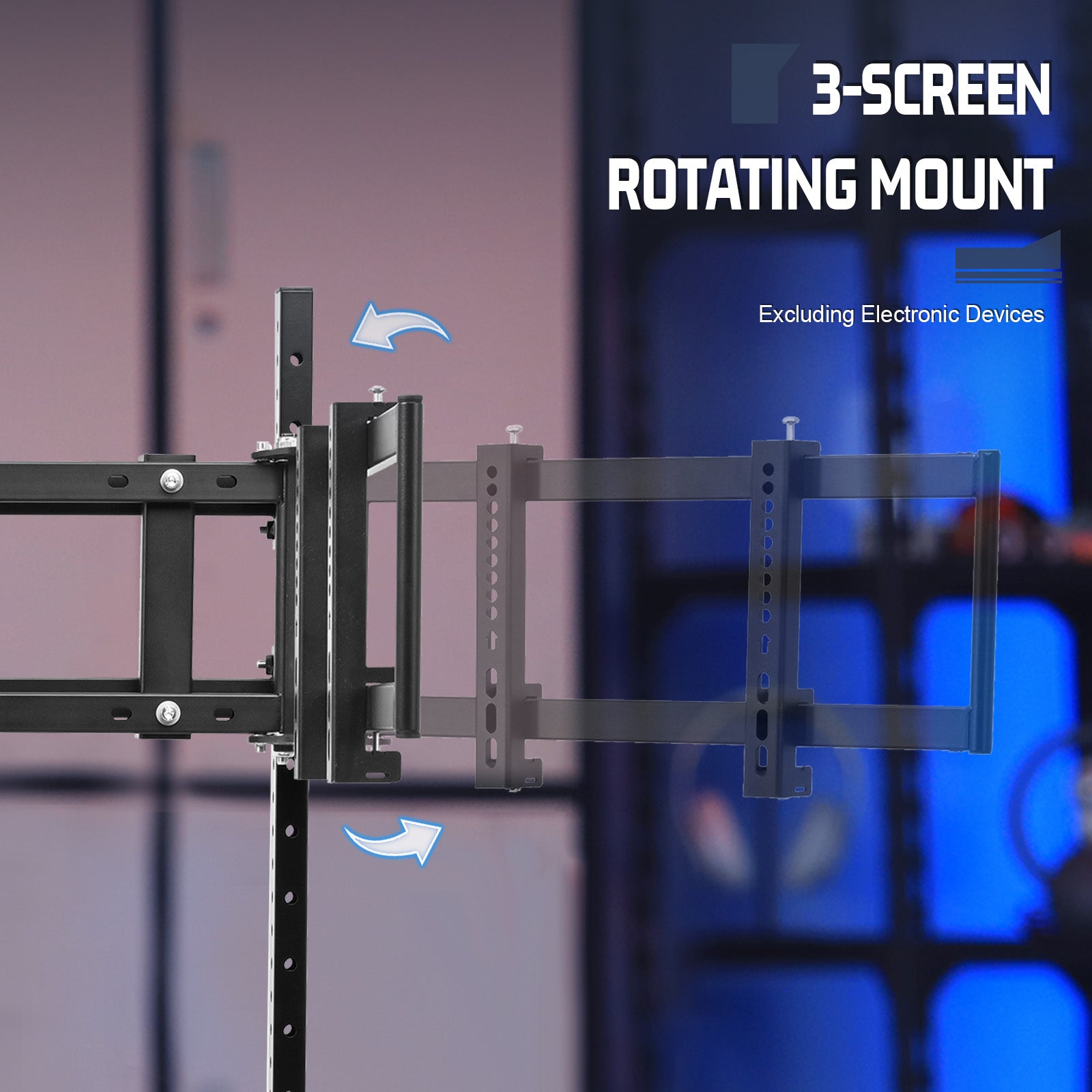 Marada Ergonomic Triple Monitor Stand with Brake Casters: Height, Tilt & Spacing Adjustment for 27 to 32 inch Screens, Applicable to all Game Stands in Our Store