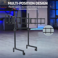 Marada Racing Simulator Triple Monitor Stand Compatible with round tube racing simulator cockpits, supports three screens