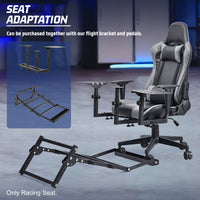 Marada Flight and Racing Game Chair with backrest Black Grey Premium Recliner