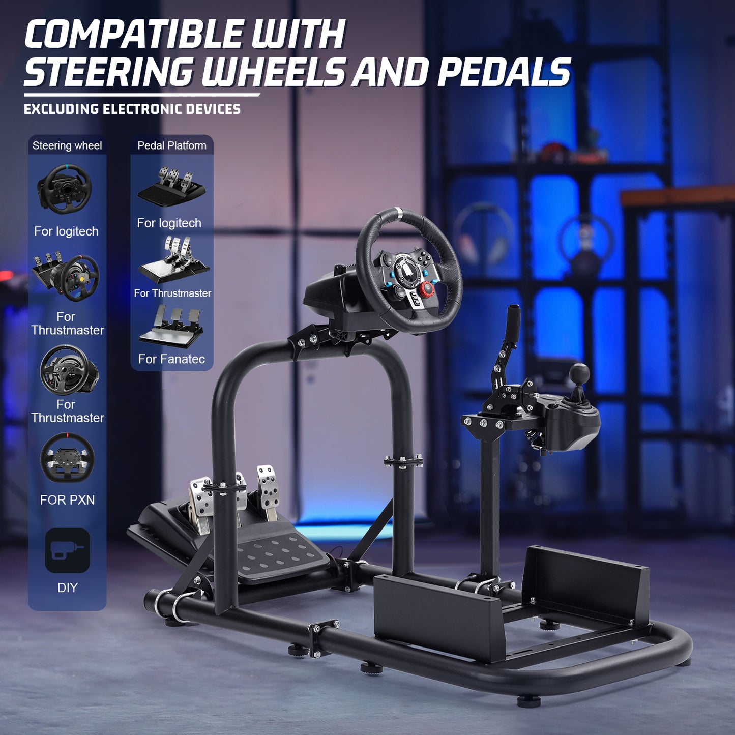 Marada G923 Racing Steering Wheel Stand Pro for Logitech G25 G27 G29 G920 Racing Simulator Cockpit Gaming Frame Video Game Accessories Shifter Wheel Pedals NOT Included