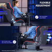 Marada Racing Flight Game Mount with Red Seat Compatible with Thrustmaster A10C Hotas Warthog Adjustable Throttle,Joystick,Keyboard not included