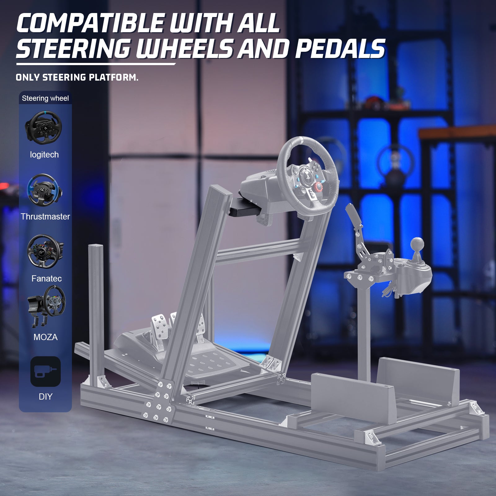 Marada Steering Wheel Platform Support Plate Compatible with Our Store's 4080 Aluminum Profile Brackets. This product includes only the steering wheel platform panel.