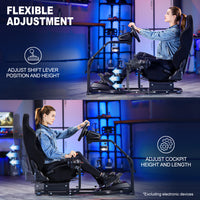 Marada Racing Cockpit Frame Heifht Adjustable with Seat Tilt-Adjustable for G29 G920 T300RS T150 PS4 Xbox Wheel,Pedals NOT Included