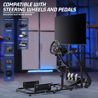 Marada Adjustable Simulator wheel stand with Monitor Stand , Compatible with Logitech G29, G923, Thrustmaster, Fanatec, Not  Include Wheels Pedals & Seat