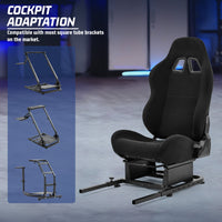Marada Racing Simulator Cockpit Seat Frame with Black Seat with Bolts Suitable for Dardoo, Supllueer, Anman Sim Gaming Stand Adjustable & Portable Real Driving & Flying Simulation Split Seat Cockpit