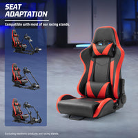 Marada Racing Seat with Double Lock Slip for Racing Wheel Stand Cloth Red with Installed Parts
