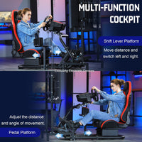 Marada Racing Cockpit with TV Stand & Red Seat Fit for G923 G920 T500,FANTEC,T3PA/TGT Stable & Strong Wheel and Pedals Not Included