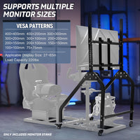 Marada adjustable monitor stand with lockable wheel design is compatible with all cockpit stands sold in our store