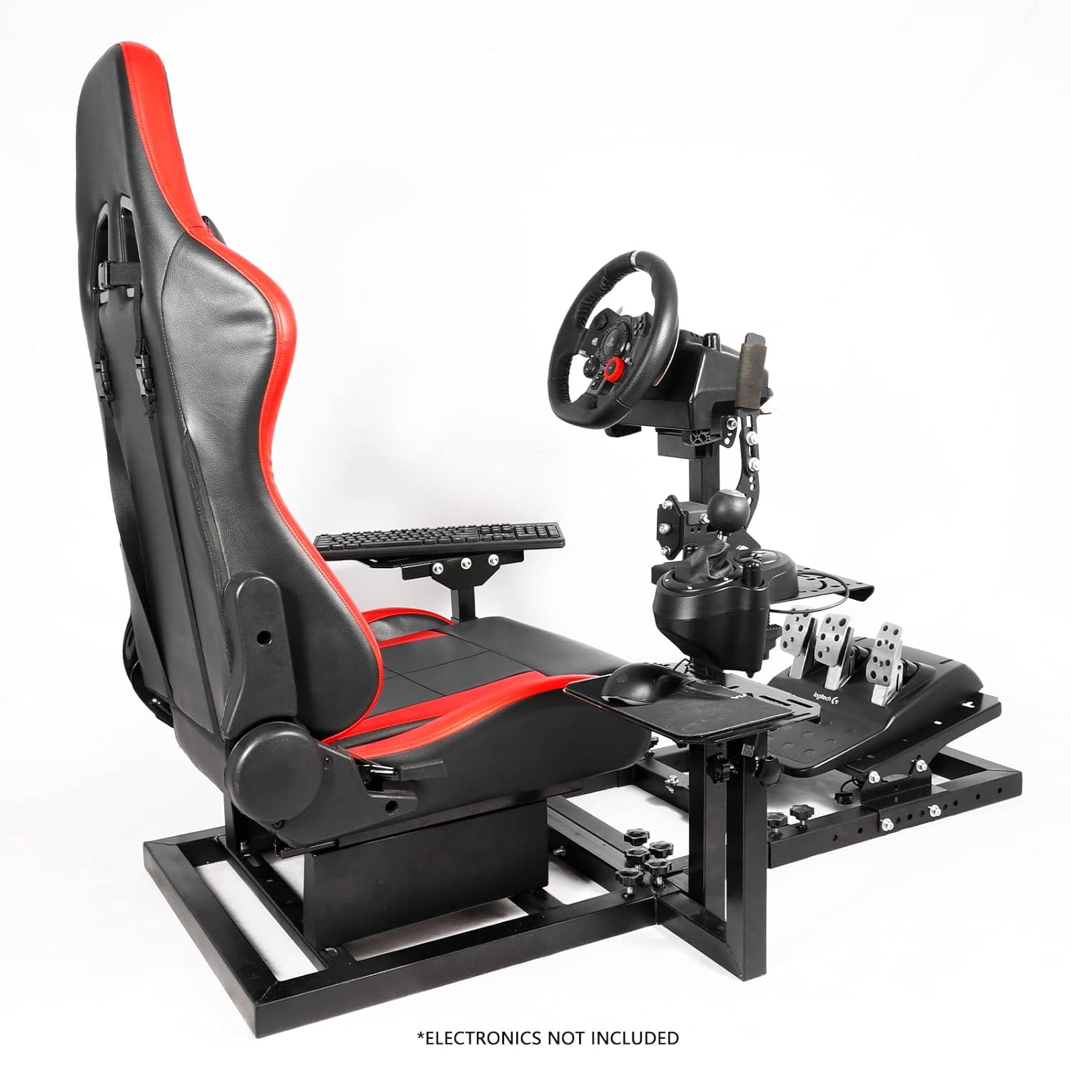 Marada Universal Flight Simulation Cockpit with Red Seat & Racing Whee