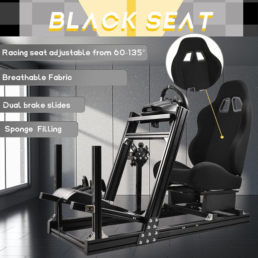 Marada Sim Racing Cockpit Wheel Stand Adjustable Aluminum Fit for Thru