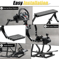 Marada G29 Stable Racing Simulator Cockpit Compatible with Thrustmaster/Logitech/PXN/Fanatec T300RS, T500RS, G25, G27, G923, G920, Adjustable Mount Steering Wheel, Pedal, Handbrake Not Included