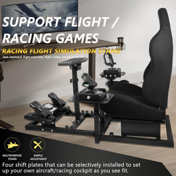 Marada Flight Simulation Cockpit Adjustable Compatible with Thrustmaster HOTAS Warthog,Logitech G25 G27 Wheels,Pedals,Throttle,Joystick Not Included