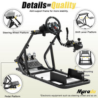 Marada G29 Stable Racing Simulator Cockpit Compatible with Thrustmaster/Logitech/PXN/Fanatec T300RS, T500RS, G25, G27, G923, G920, Adjustable Mount Steering Wheel, Pedal, Handbrake Not Included