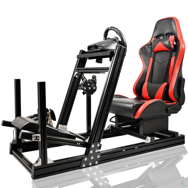 Marada Sim Racing Cockpit Wheel Stand Adjustable Aluminum Fit for ThrustmasterT80,T150,T248X,TX,T300RS,Fanatec,Moza,Logitech G29,G920,G923,PXN Racing Frame with Seat