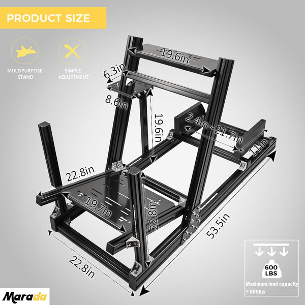 Marada Sim Racing Cockpit Tunable&Aluminum Fit for Logitech G920 G920 G29, Thrustmaster T80 T150 Racing Frame without Seat Wheel and Pedals