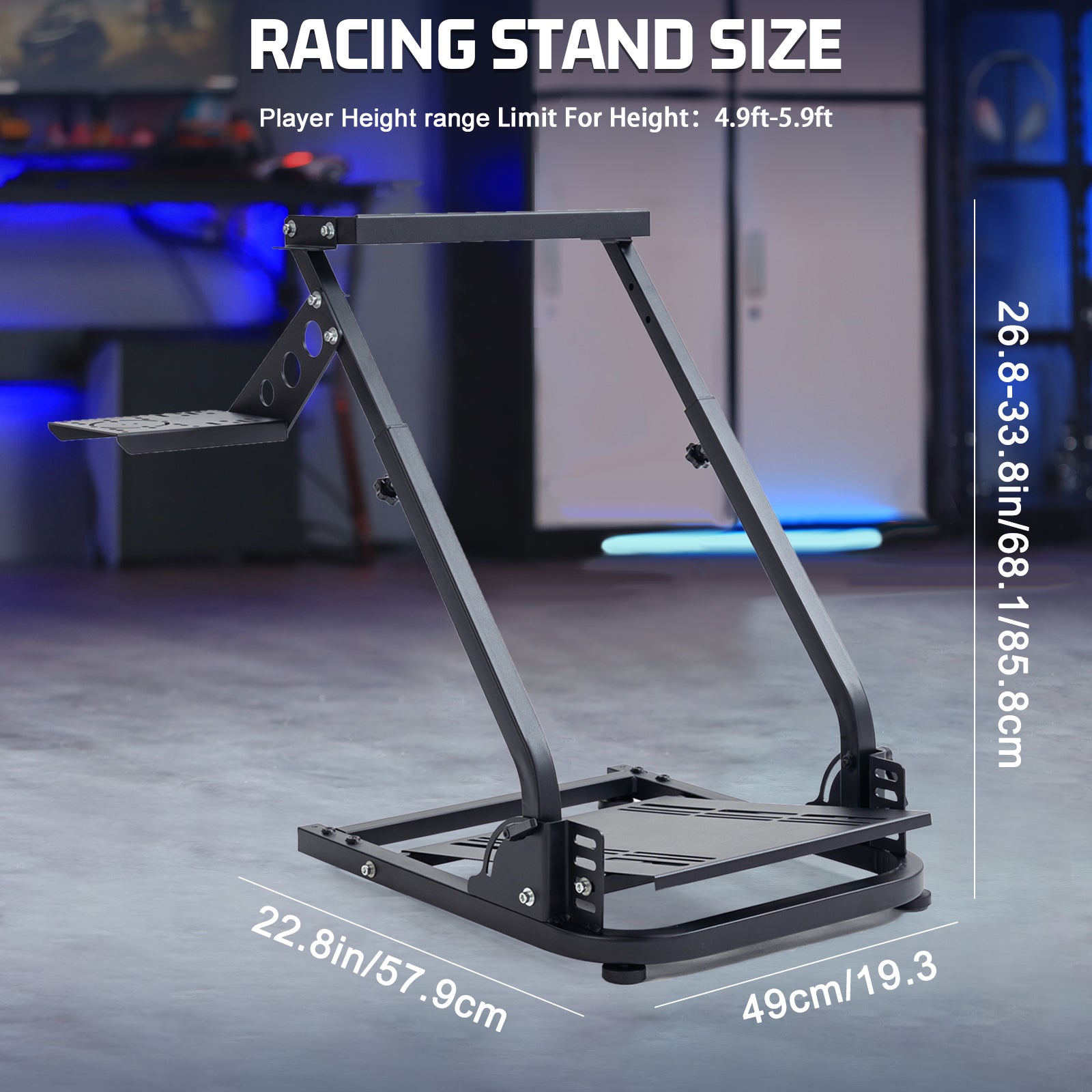 Marada Racing Wheel Stand Height Adjustable with UPGRADE SHIFT LEVER for Logitech G25, G27, G29, G920, G923, Thrustmaster TMX, T80, Gaming Steering Simulator Cockpit Wheel and Pedals Not Included