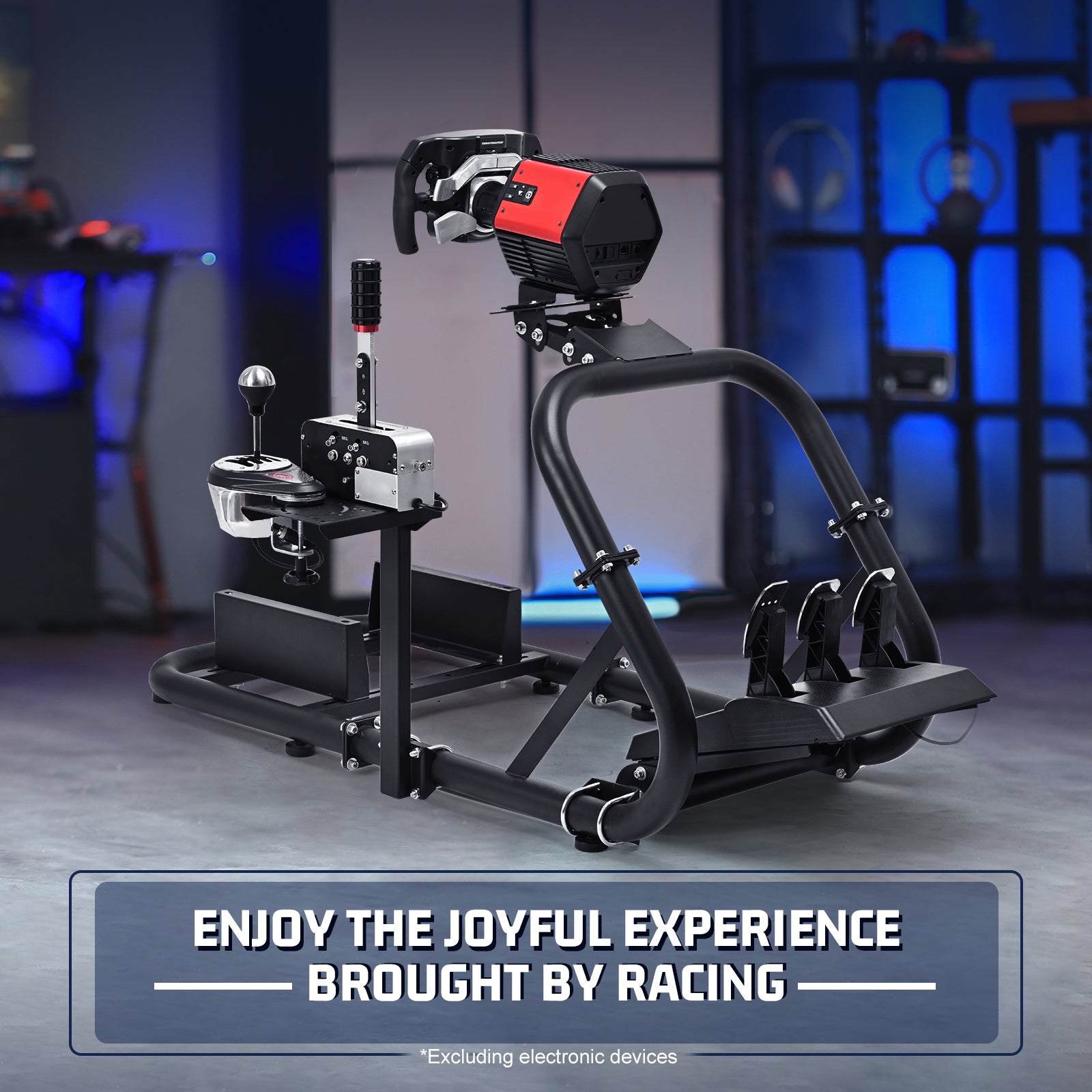 Marada Racing Cockpit Frame Upgrade Stable Racing Wheel Stand Adjustable Fit for Logitech G25 G27 G29 G920 Thrustmaster T80 T150 Fanatec Wheel, Pedals,and Shifter Not Include
