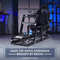 Marada Adjustable 4080 Aluminum Sim Racing Cockpit with Seat Compatible with Major Brands No Wheel Pedals