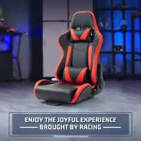 Marada Racing Seat with Double Lock Slip for Racing Wheel Stand Cloth Red with Installed Parts