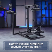 Marada Flight Racing Sim Cockpit Dual Mounting Platform Compatible with Logitech, PXN, Thrustmaster HOTAS Warthog, G29, G920, G923, X52 Adjustable Stand Wheel, Pedal, Throttle, Joystick Not Included