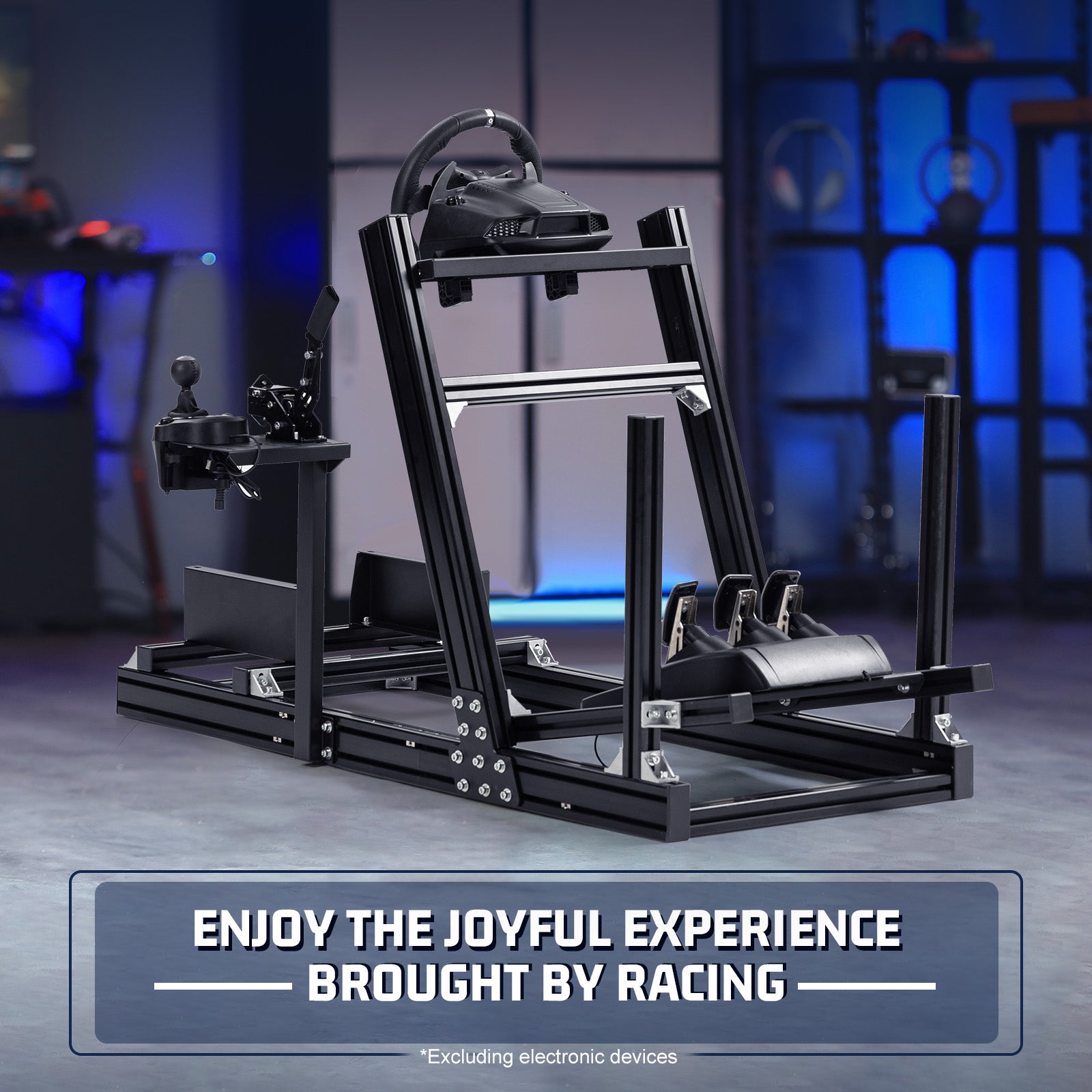 Marada Sim Racing Cockpit with 4080 Aluminum Frame, Fits Logitech/Thrustmaster Wheels