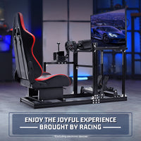 Marada 3060 Aluminum Racing Simulator Cockpit with Red Seat & Monitor Stand, Compatible with Logitech G29/G920/G923, Wheel & Pedals Not Included