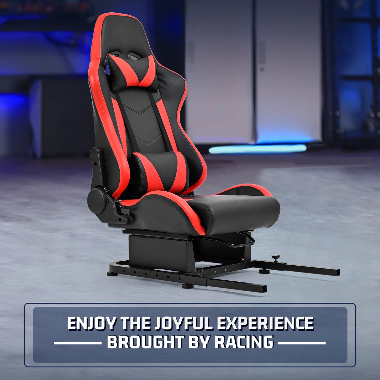 Marada Rear Seat Frame with Bolts and Red Seat Compatible Stand Suitable for Dardoo, Supllueer, Anman Sim Gaming Stand Adjustable & Portable Real Driving & Flying Simulation Split Rear Seat Cockpit