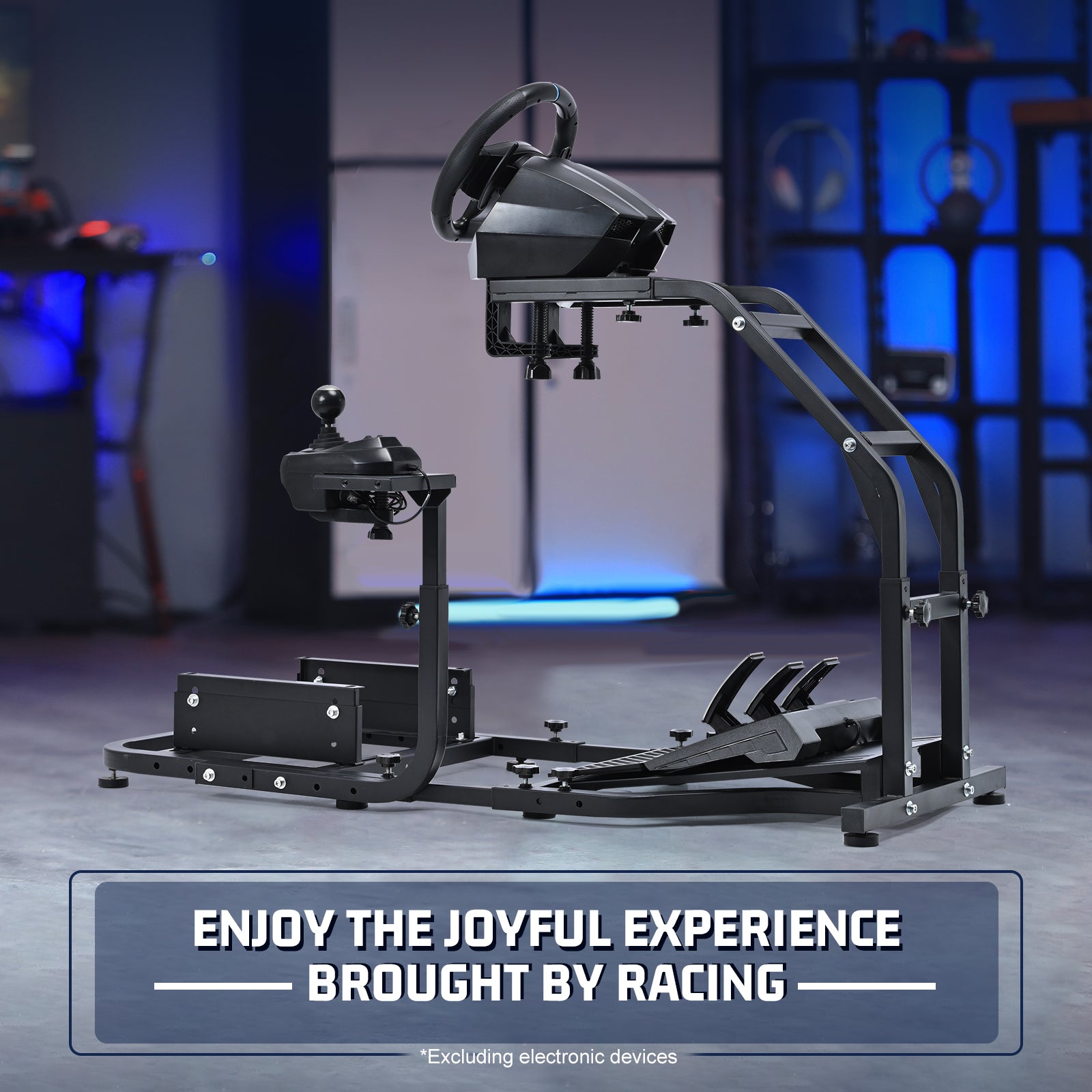 Marada Racing Simulator Cockpit with V2 Support Game Support Stand Up Simulation Driving Bracket for Logitech G29, G27, G25, G923 Racing Steering Wheel Stand Without Wheel and Pedals