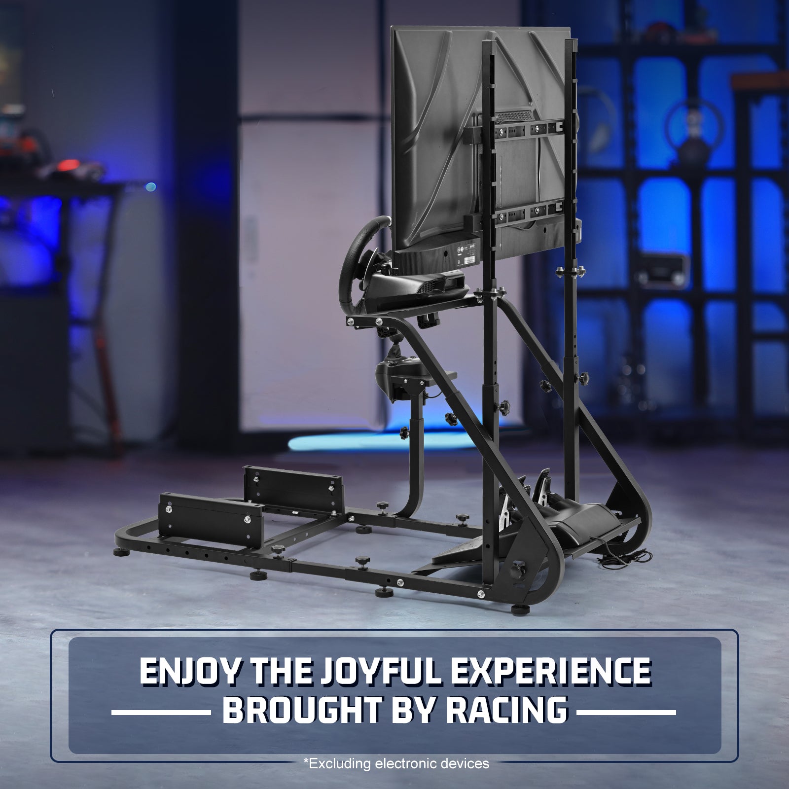 Marada Adjustable Simulator wheel stand with Monitor Stand , Compatible with Logitech G29, G923, Thrustmaster, Fanatec, Not  Include Wheels Pedals & Seat