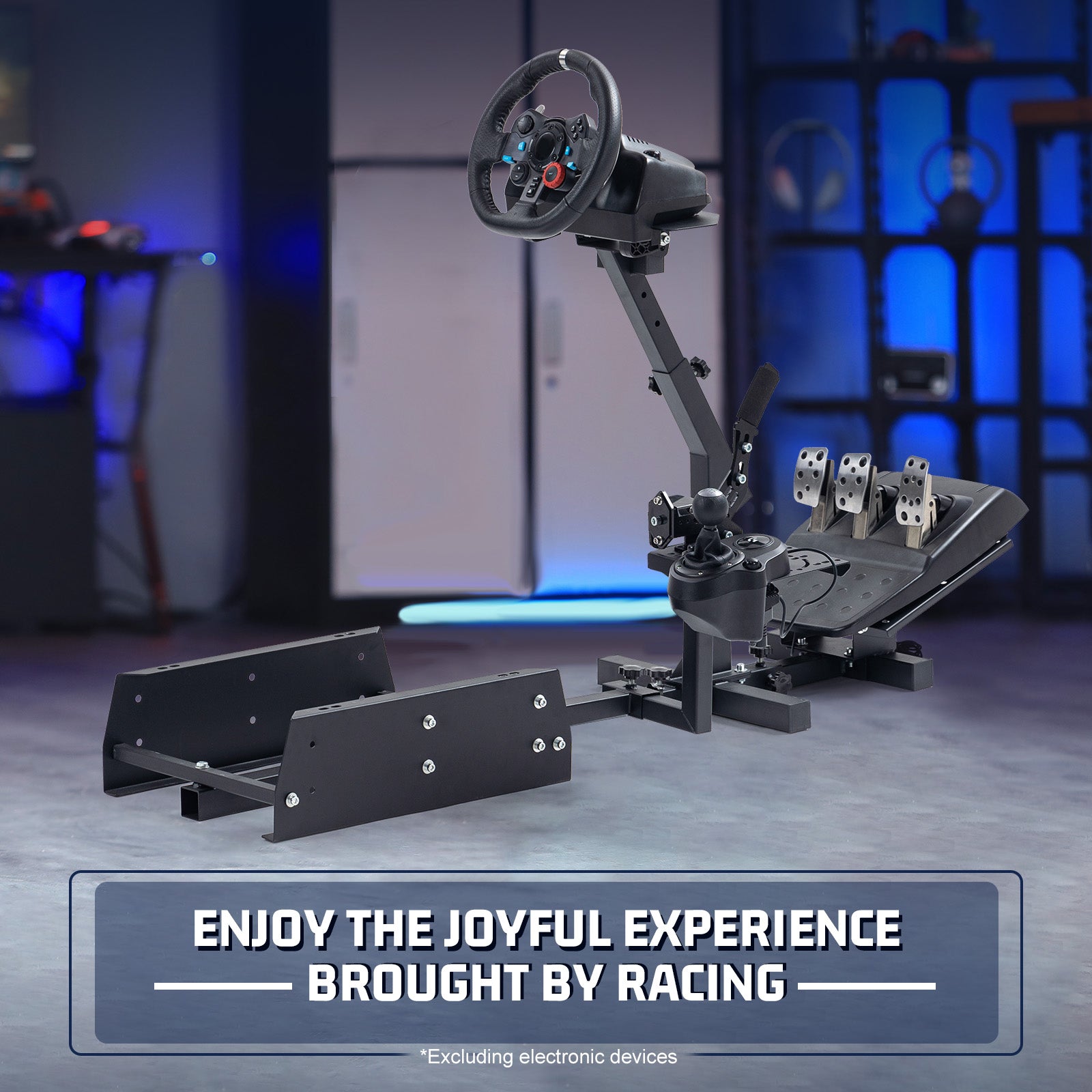 Marada Racing Simulator Cockpit Frame Fit for Logitech G25 G27 G29 G920 Adjustable Wheel Pedals Not Included