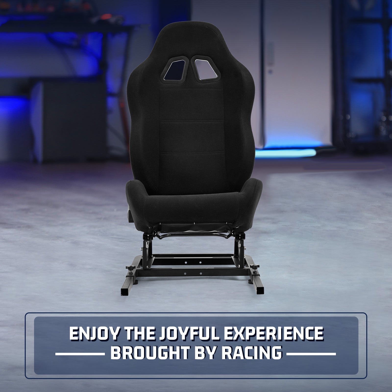 Marada Rear Seat and Frame Kit – Transform Your Wheel Stand into a Complete Racing Sim Cockpit with Black Sliding Seat