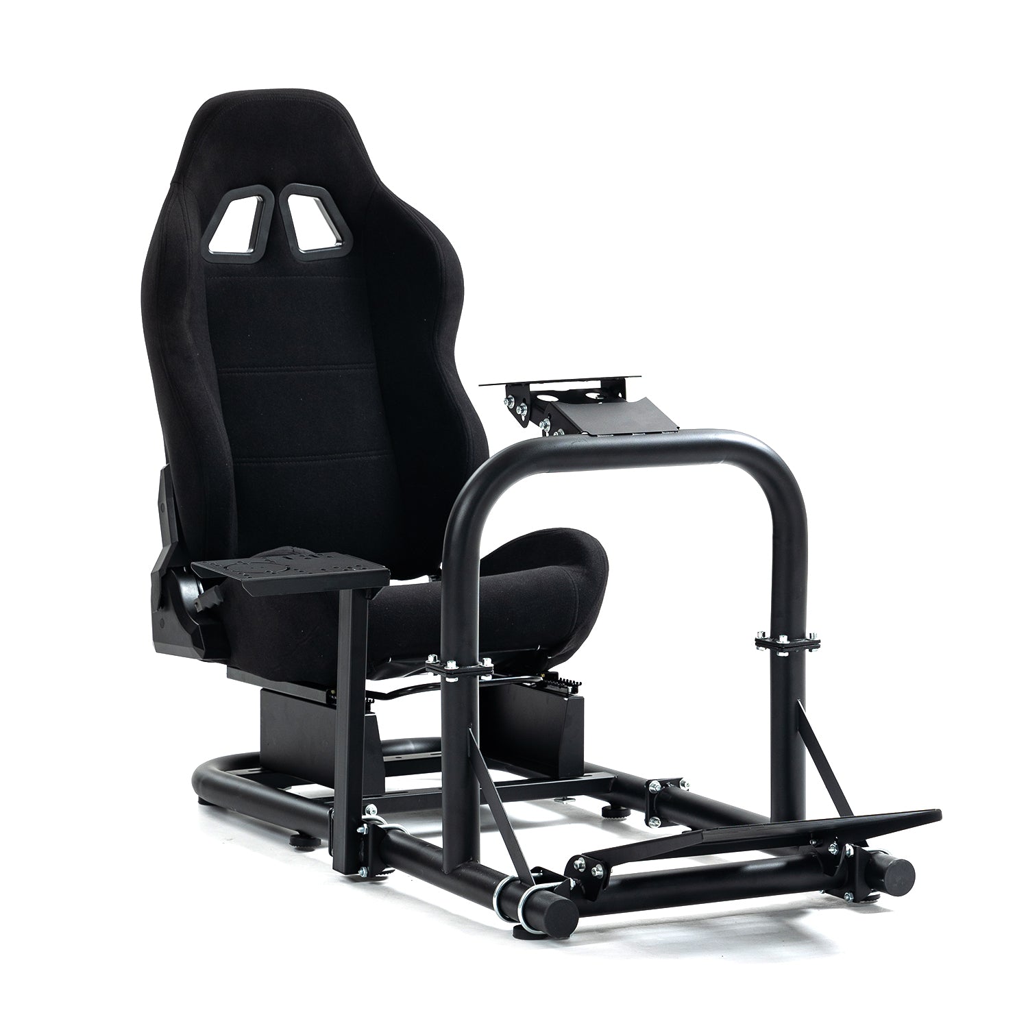 Marada Racing Cockpit Frame with Black Seat Upgrade Stable Racing Wheel Stand Adjustable Fit for Logitech G25 G27 G29 G920 Thrustmaster T80 T150 Wheel, Pedals,and Shifter Not Include