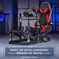 Marada 4080 Aluminum Alloy Racing Cockpit – Stable F1-Style Simulator Stand with Ergonomic Red Seat for Logitech/Thrustmaster/Fanatec Wheels. (Electronics Not Included)