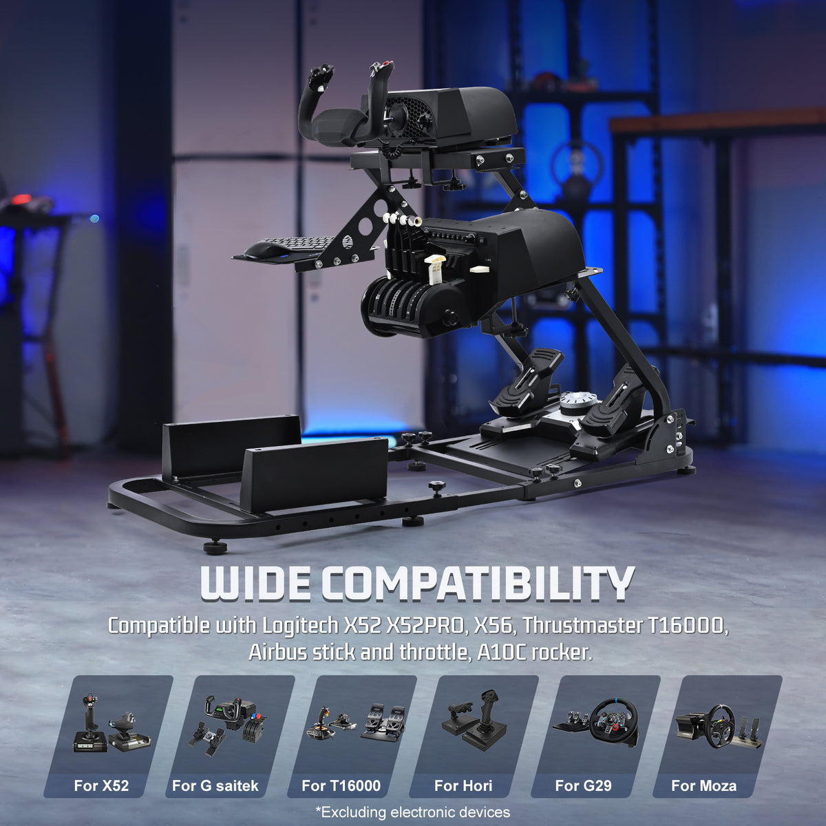 Marada Foldable Racing Sim Marada Foldable Flight Racing Sim Cockpit Dual Platform Compatible wit