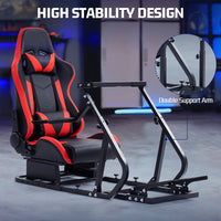 Marada G923 Racing Simulator Cockpit with Red Seat Compatible with Thrustmaster, Logitech,PXN, Fanatec Adjustable Mount Steering Wheel, Pedal, Handbrake Not Included