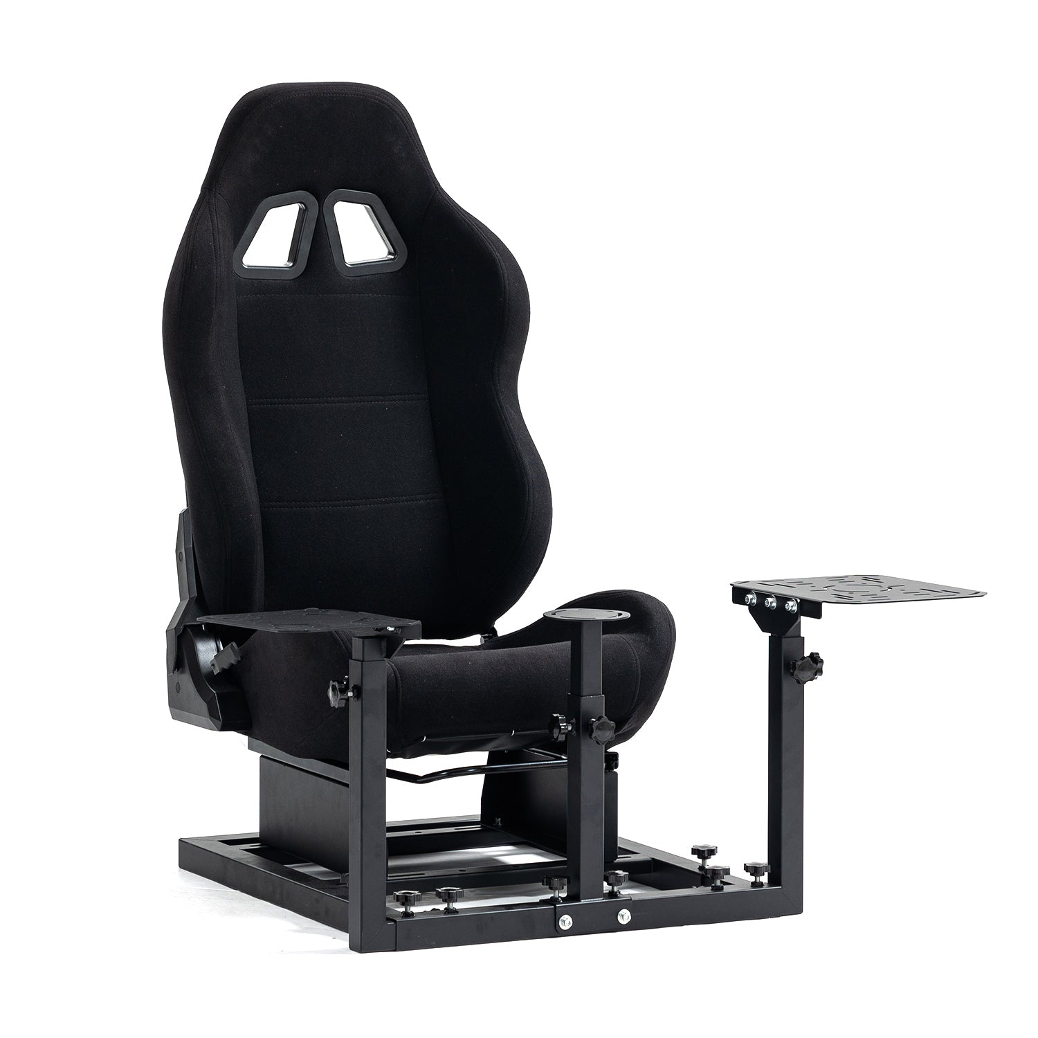 Marada Racing Flight Simulator Cockpit with Black Seat Compatible for Thrustmaster A10C Hotas Warthog Adjustable Throttle,Joystick,Keyboard NOT Included