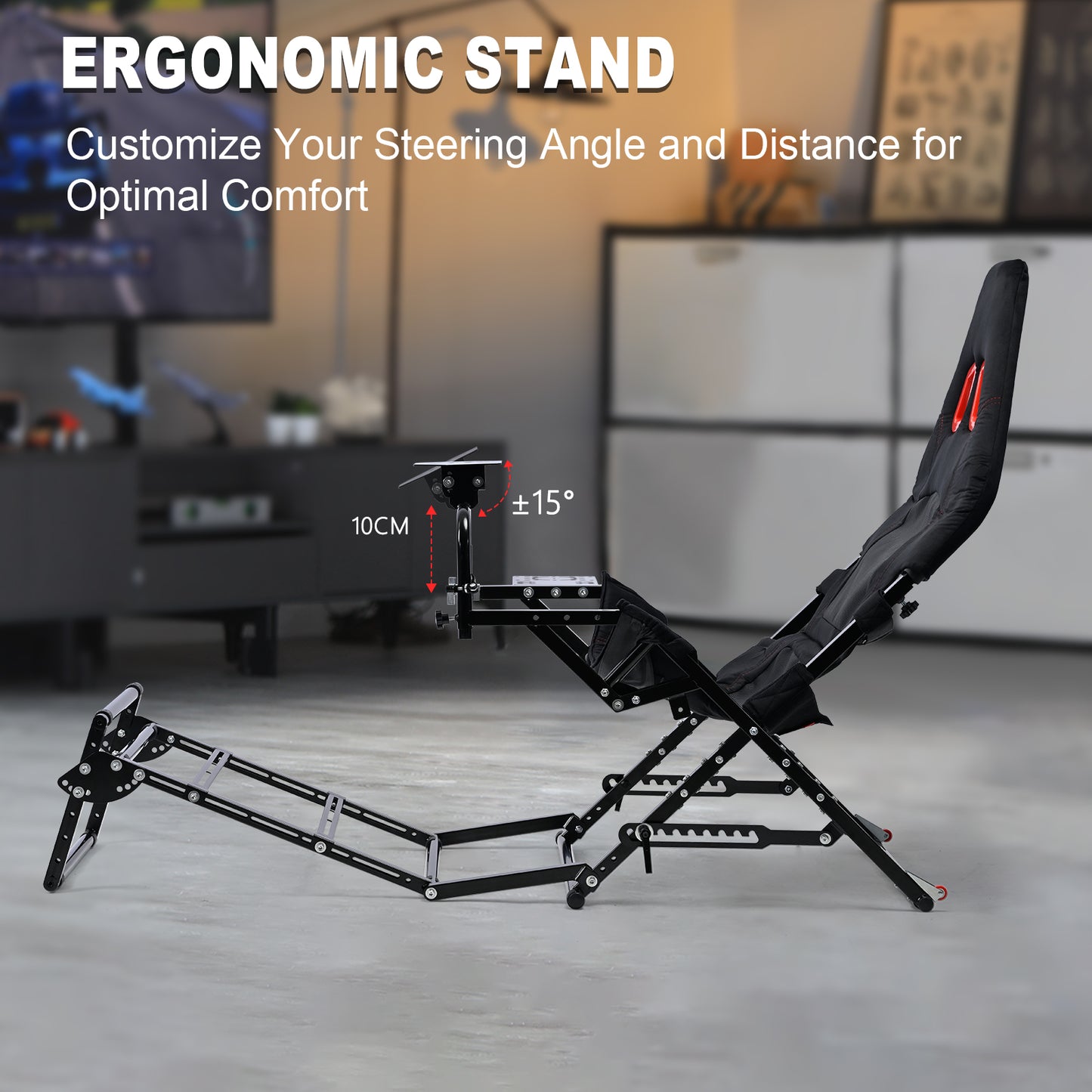 Marada Racing Sim Rig Cockpit with Seat for Logitech G29 G920 G923 | X-Type Stable Frame Structure | Wheel & Pedals Not Included