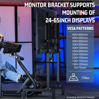 Marada Racing Cockpit with TV Stand & Red Seat Fit for G923 G920 T500,FANTEC,T3PA/TGT Stable & Strong Wheel and Pedals Not Included