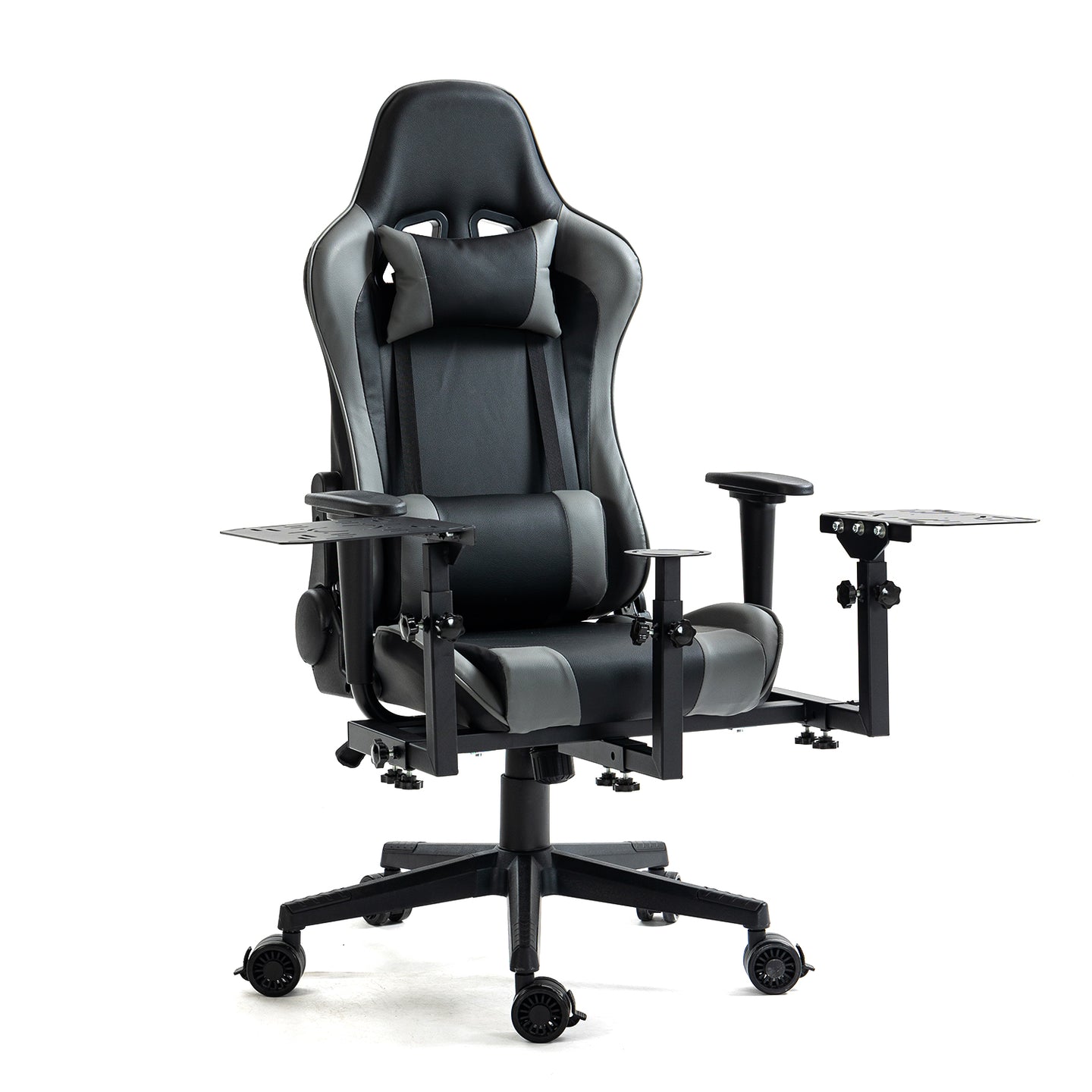 Marada Flight Joystick Hotas Mount with Chair Adjustable Compatible with Thrustmaster/Logitech A10C Hotas Warthog, X56 X52 More Stable Flight Sim Stand with Seat, Not Include Gaming Devices